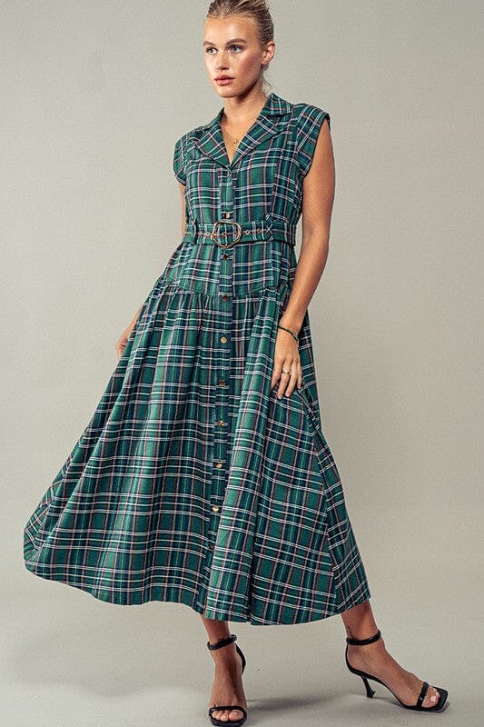 Tartan Midi with Belt Bighit 