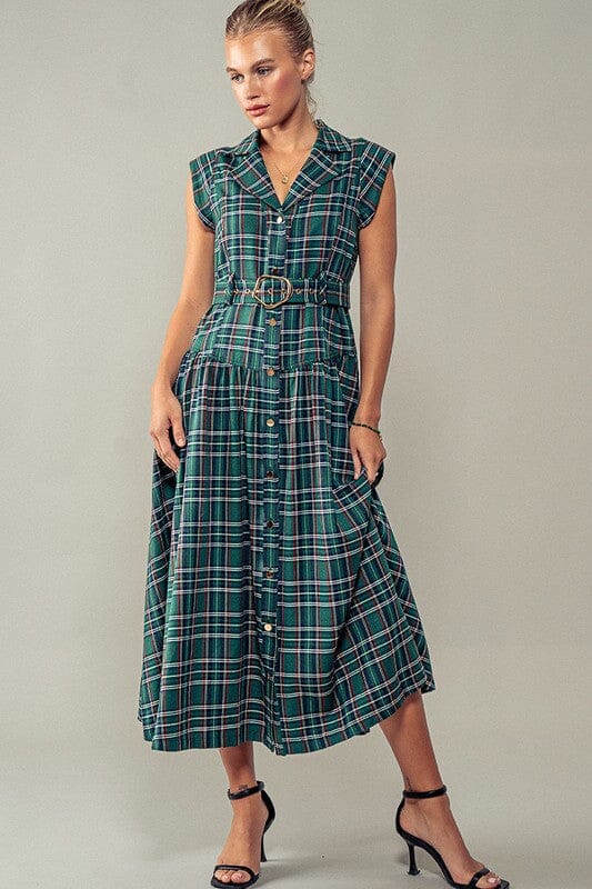 Tartan Midi with Belt Bighit 
