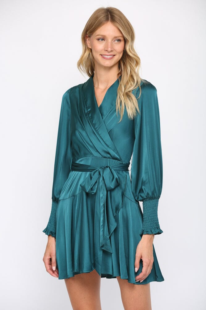 Teal Wrap Front Dress Fate 