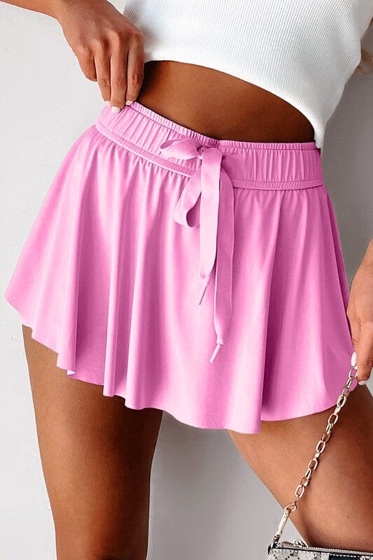 Tennis Skort with Adjustable Waist Shewin small Pink 