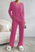 Textured Ribbed Knit Long/Long Set Asia Direct 