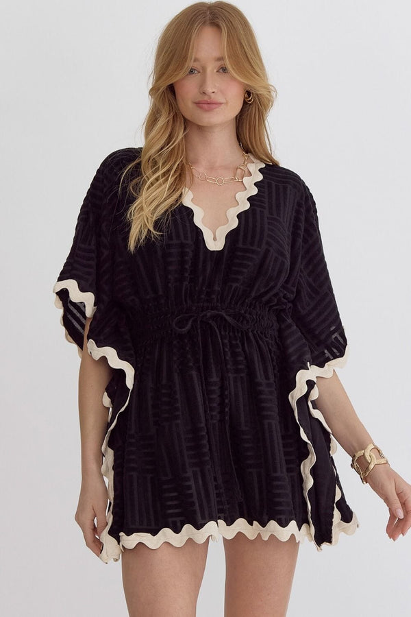 Textured Terry Tunic with Ric Rac Trim - SNAP-Something New And Pretty