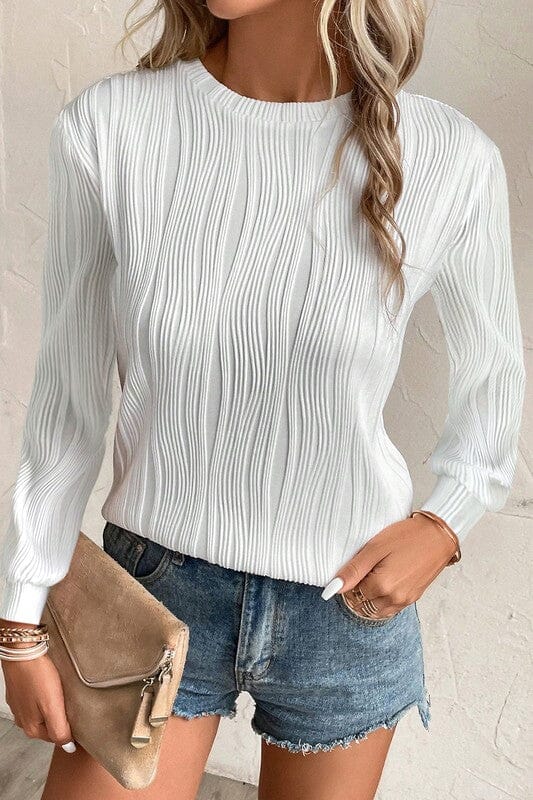 Textured Wave Longsleeve Top Kentce 