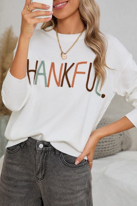 Thankful Embroidered Top Shewin 