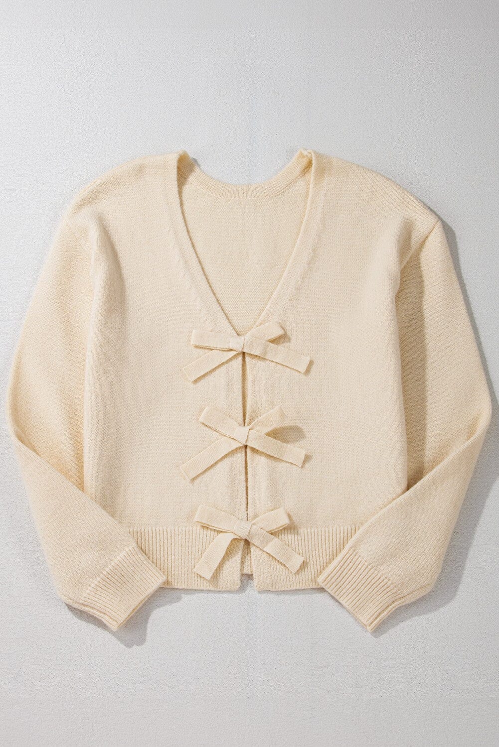 Three Bow Front Knit Cardigan shiying 