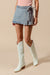 TIE DENIM SKORT WITH FRAYED CUT EDGE DETAIL So Me 