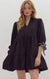 Tie Sleeve V Neck Tiered Dress Entro 