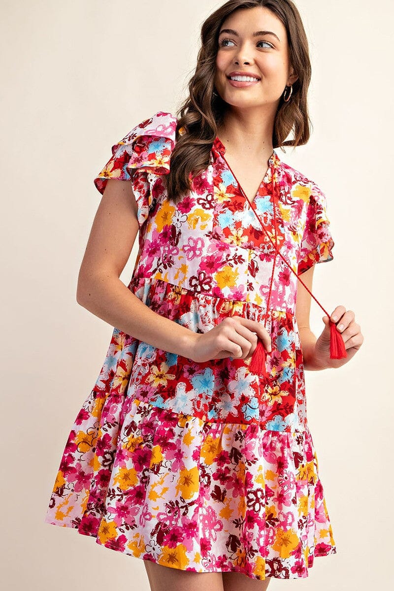 Tiered Floral Print Dress Gigio 