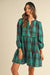 Tiered Holiday Plaid Dress with Scalloped Trim Annie Wear 