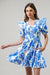 Glantis Flutter Puff Sleeve Dress