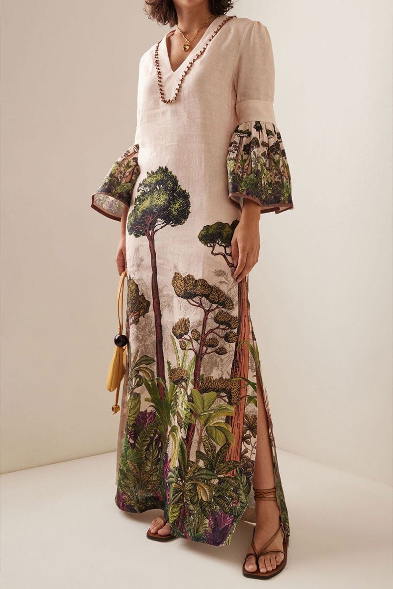 Tree Print Maxi Dress Mayah Overseas 