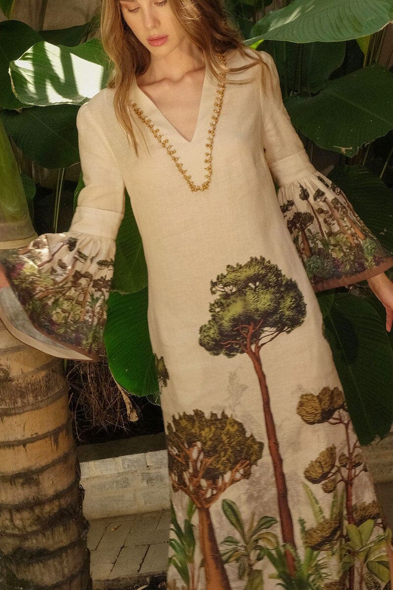 Tree Print Maxi Dress Mayah Overseas 