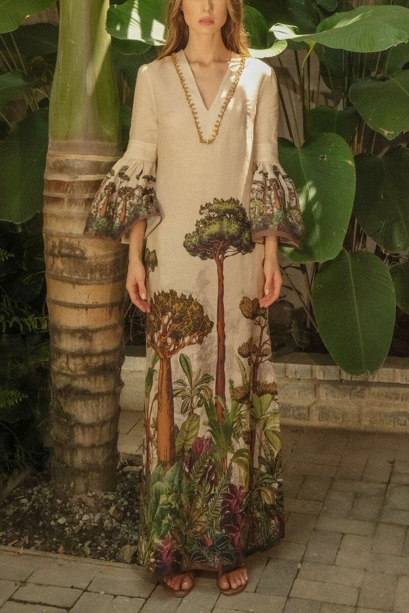 Tree Print Maxi Dress Mayah Overseas 
