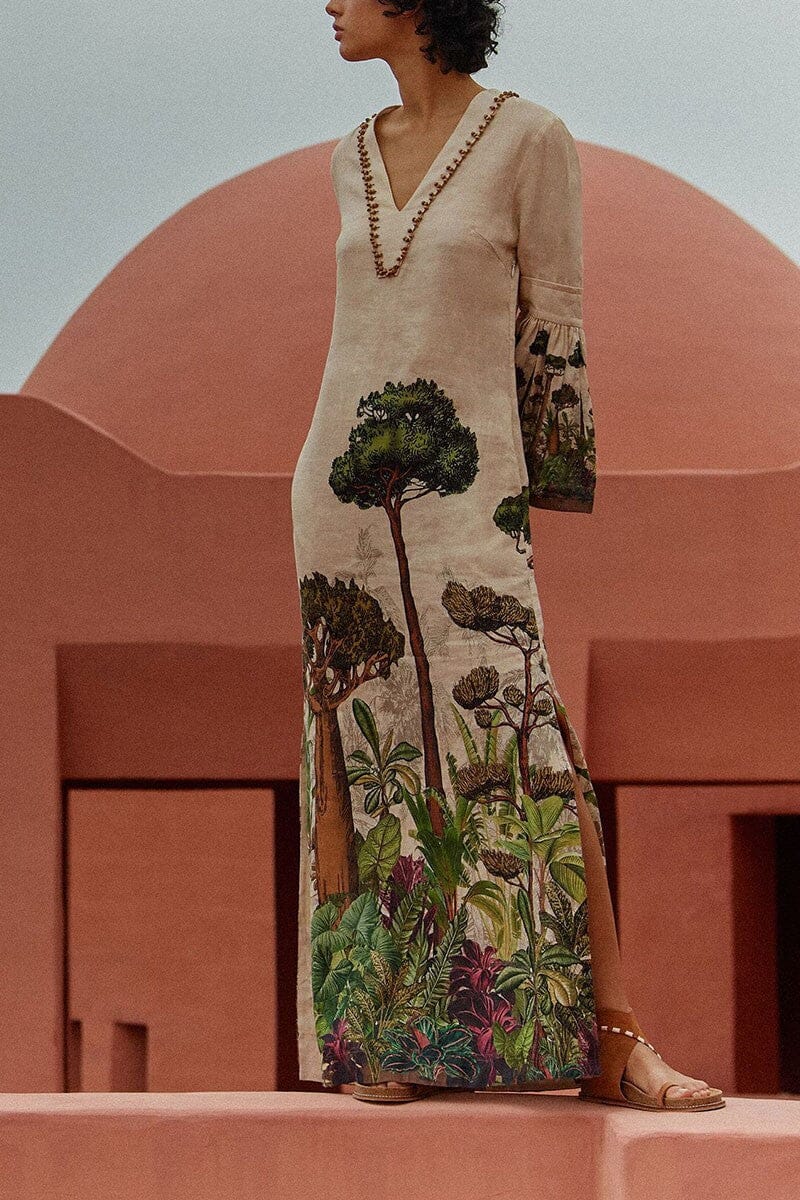 Tree Print Maxi Dress Mayah Overseas 