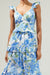 Truth Be Told Blue Floral Tiered Midi Dress Sugarlips 