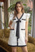 Tweed Contrasting Ribbon Dress Voy 