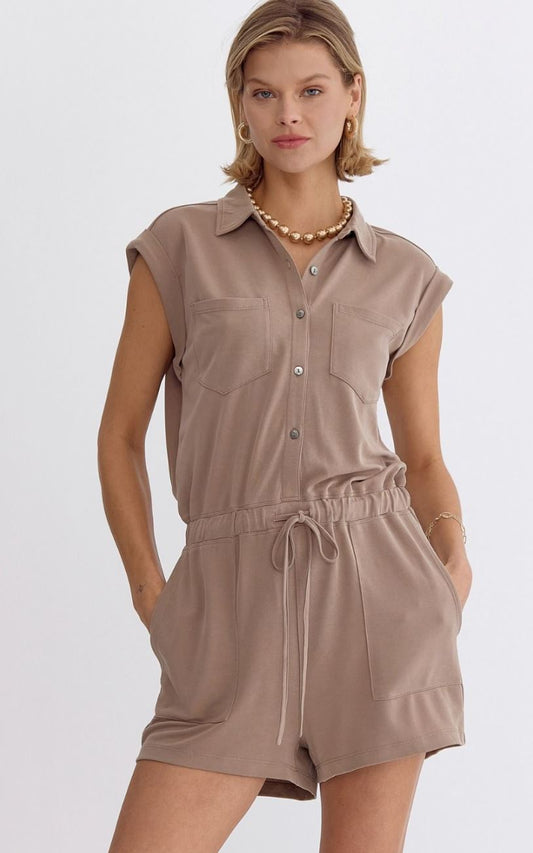 Utility Romper W/ Tie Waist entro 