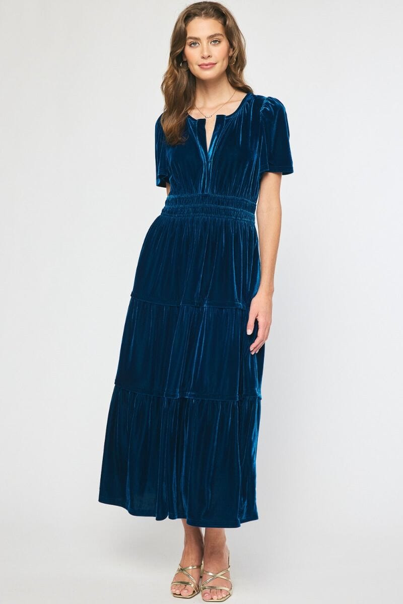 Velvet Split Neck Midi entro 