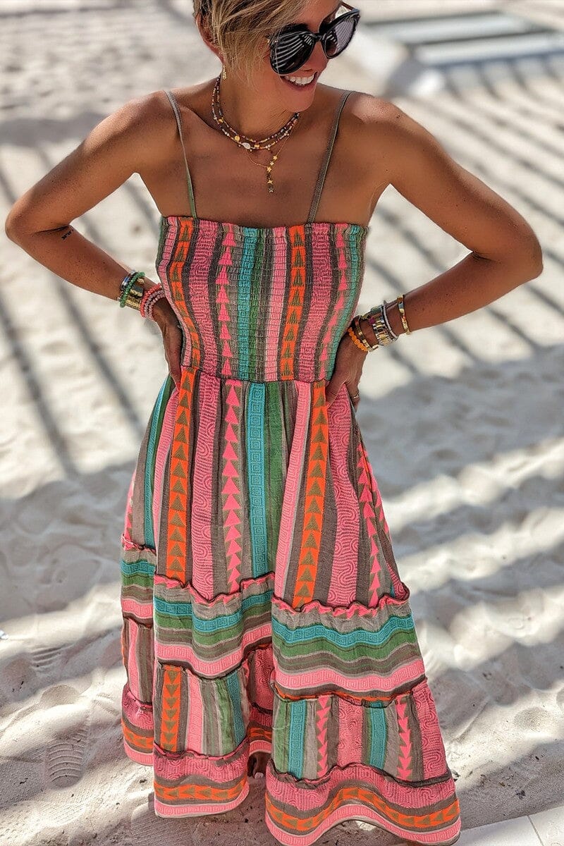 Vibrant Tiered Maxi Dress Mayah Overseas 