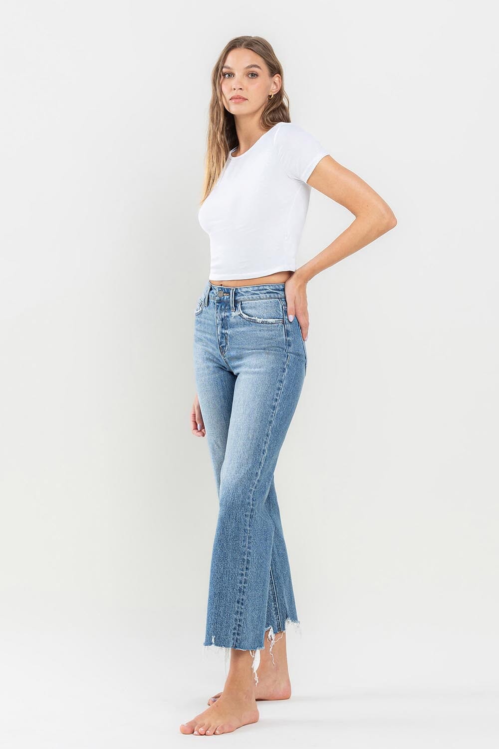 Victorious HIGH RISE CROP WIDE LEG JEANS Vervet by Flying Monkey 