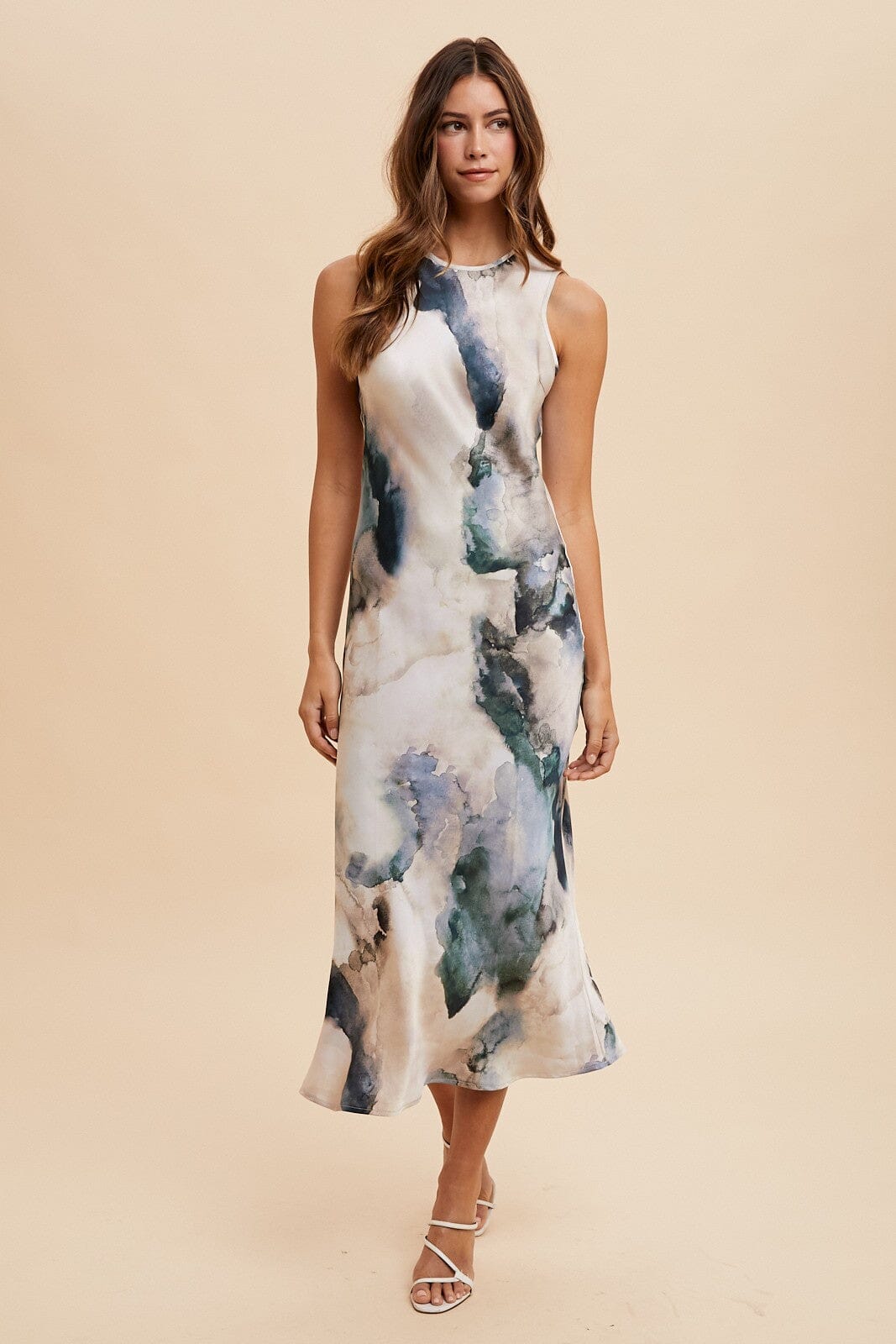 WATERCOLOR PRINTED MIDI DRESS Annie Wear 