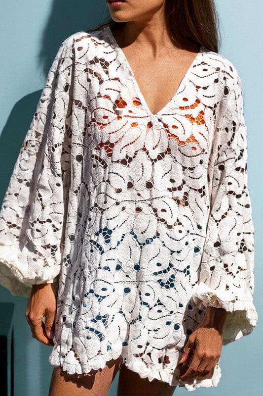 White Floral Lace Tunic Kentce 