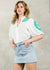 White Poplin Top w/ Crochet thml 