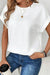 White Textured Cuff Sleeve Top Shewin 