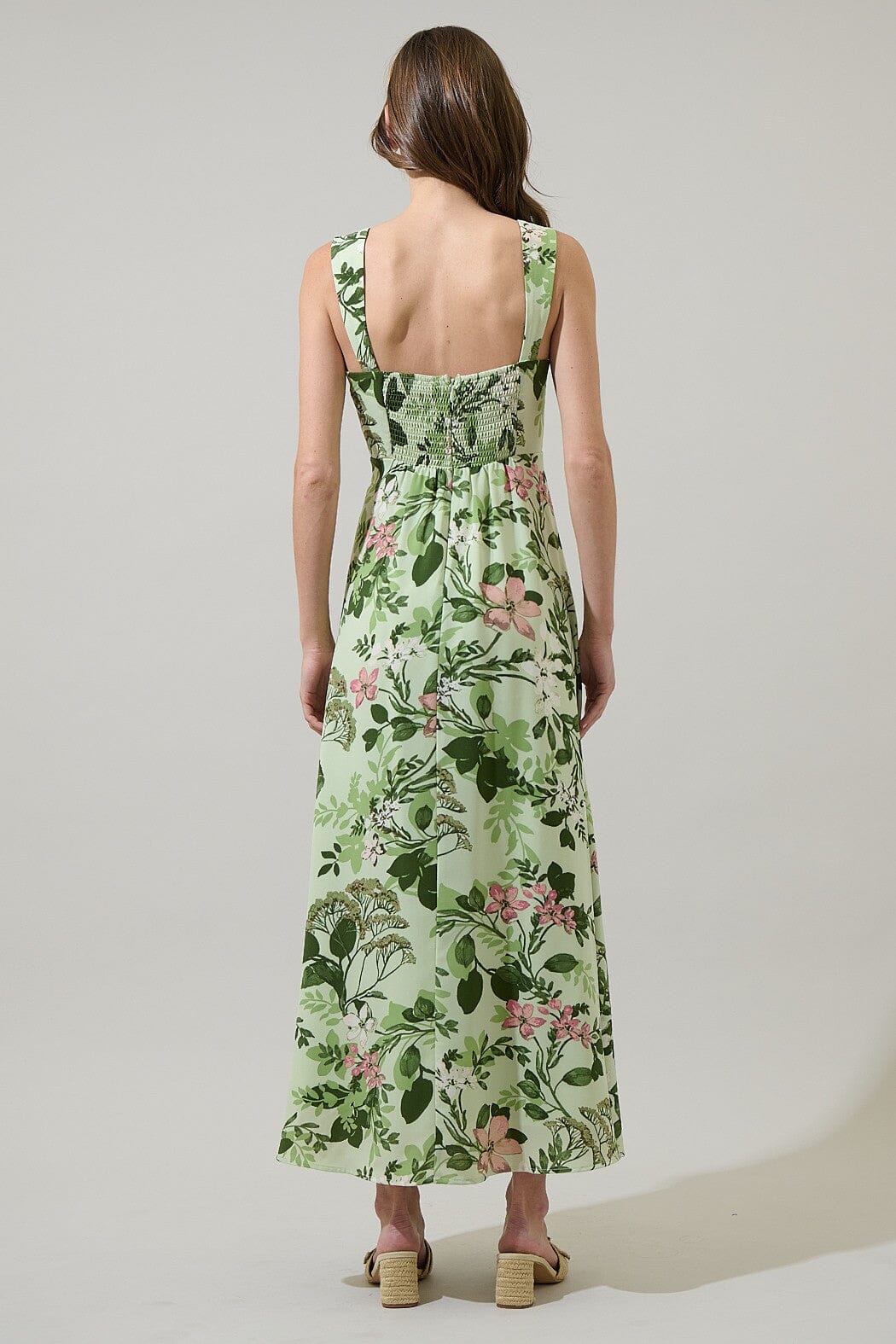 Zane Floral Bary Smocked Maxi Dress sugarlips 