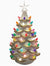 14" Lighted White Ceramic Tree with Gold Tips santa's workshop 