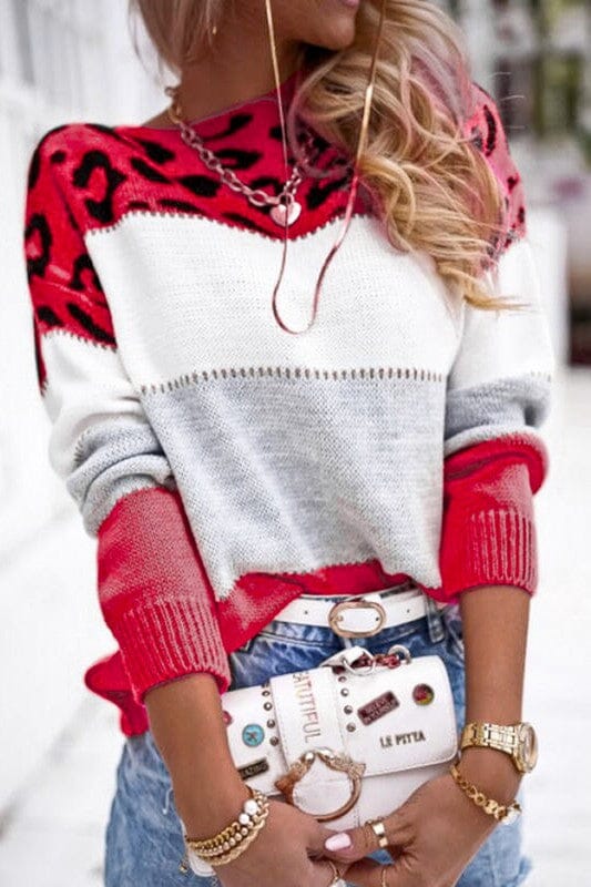 22 Leopard Colorblock Sweater Sweater mazik 