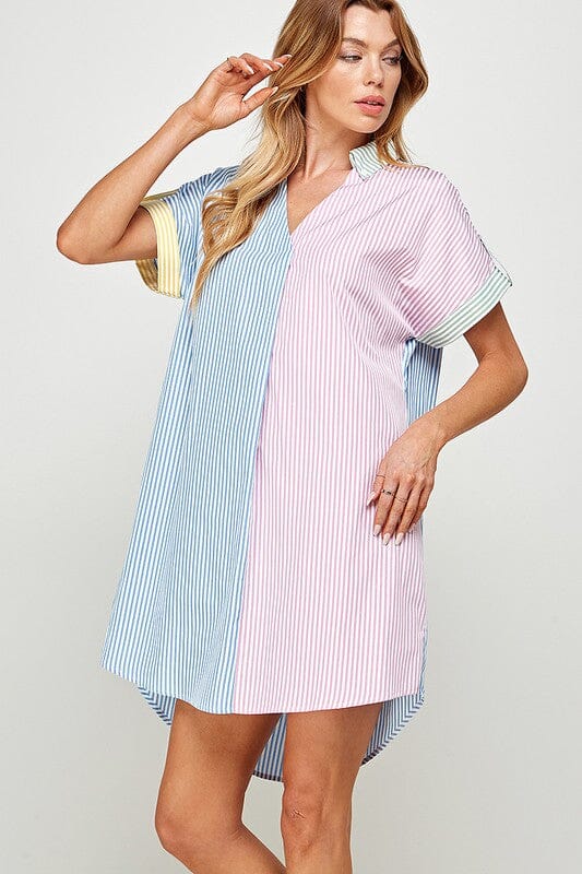 23 Colorblock Striped Shirt Dress Solution 