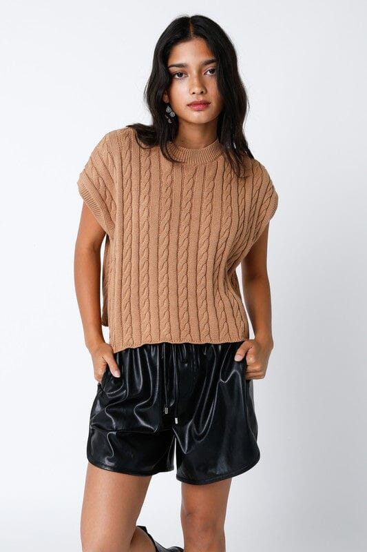 Alina Short Sleeve Sweater Olivaceous 