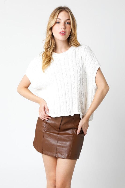 Alina Short Sleeve Sweater Olivaceous 