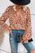 Allover Fall Floral Bishop Sleeve Blouse jupiter and co 