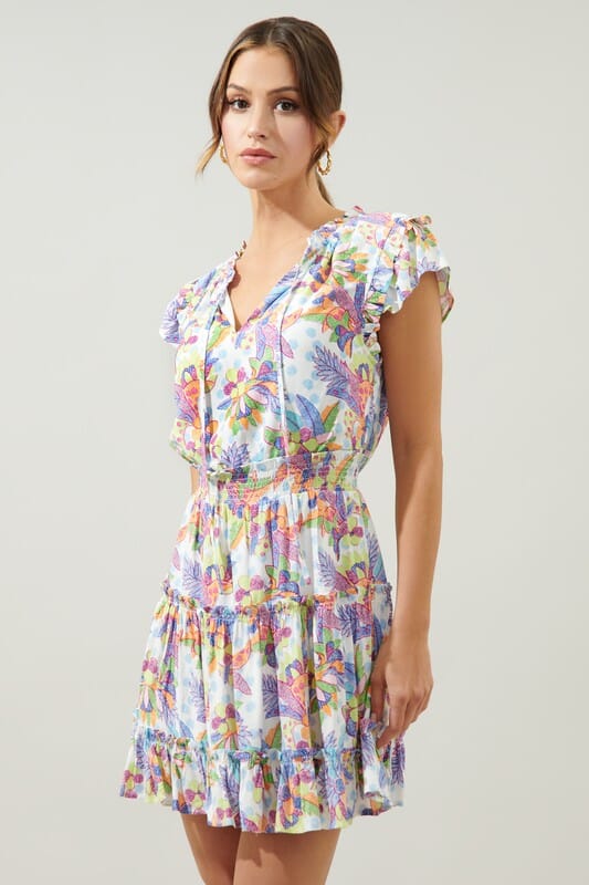 Amazonia Split Neck Toledo Tiered Dress Sugarlips 