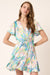 Aqua Flower Print Godet Style Dress Mittoshop 