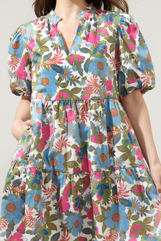 Avitall Floral Jacey Babydoll Mini Dress Sugarlips 