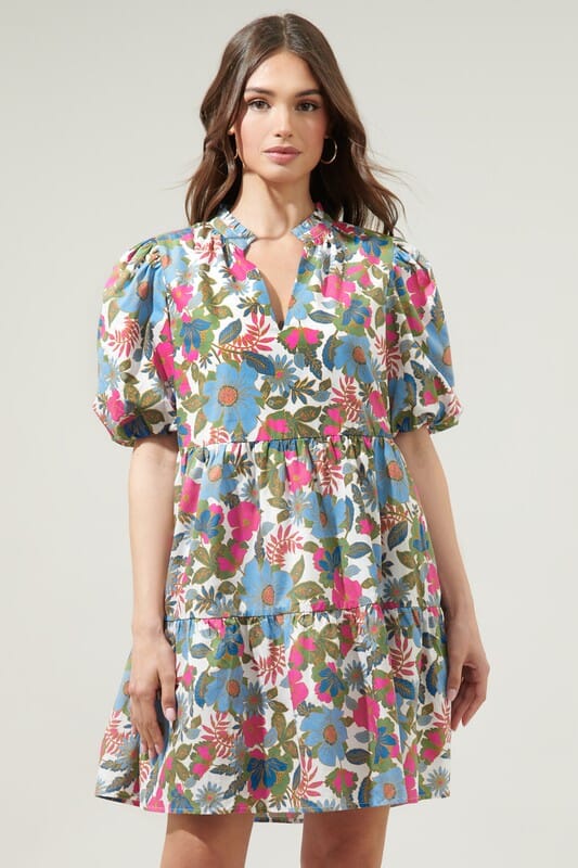 Avitall Floral Jacey Babydoll Mini Dress Sugarlips 