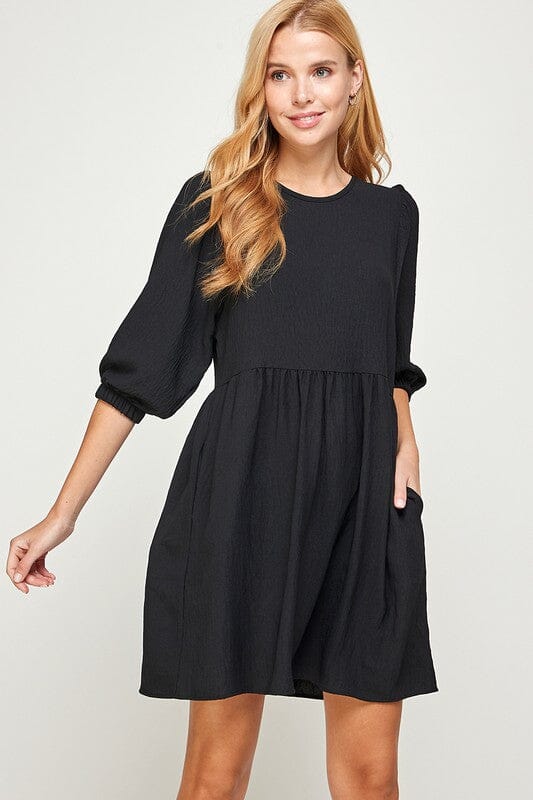 Babydoll 3/4 Balloon Sleeve Dress 2 hearts 