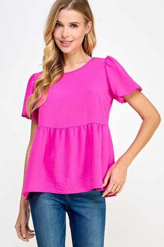 Babydoll Puff Sleeve Top 2 hearts 