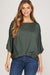 Batwing 3/4 Sleeve Pleated Top she + sky 