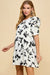 Black and White Bow Print Dress TCEC 