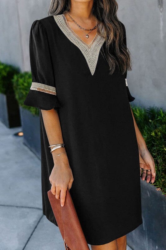 Black Shift with Gold Accents Shiying 