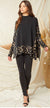 Black/Tan Leopard Poncho entro 