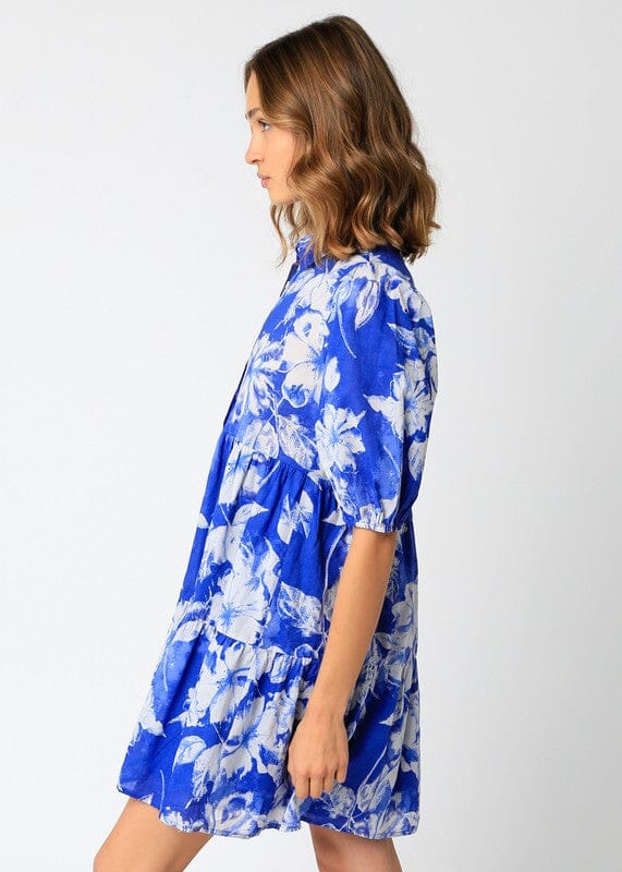Blue and White Freya Dress Olivaceous 