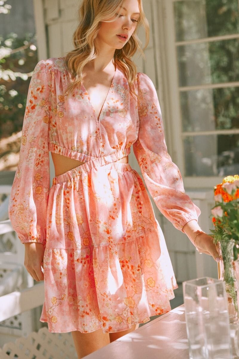Blush Floral Cut-Out Dress entro 