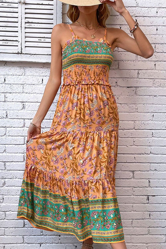 Boho Smocked Maxi shoppingwill 