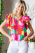 Bright Abstract Print Top First Love 