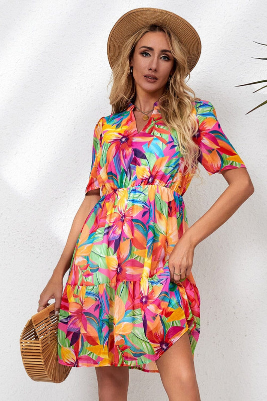 Bright Floral V Dress Kentce 